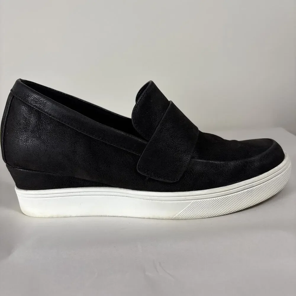 MIA Black Platform Wedge Loafers Comfort Minimalist Elevated Basic Sneakers 9W